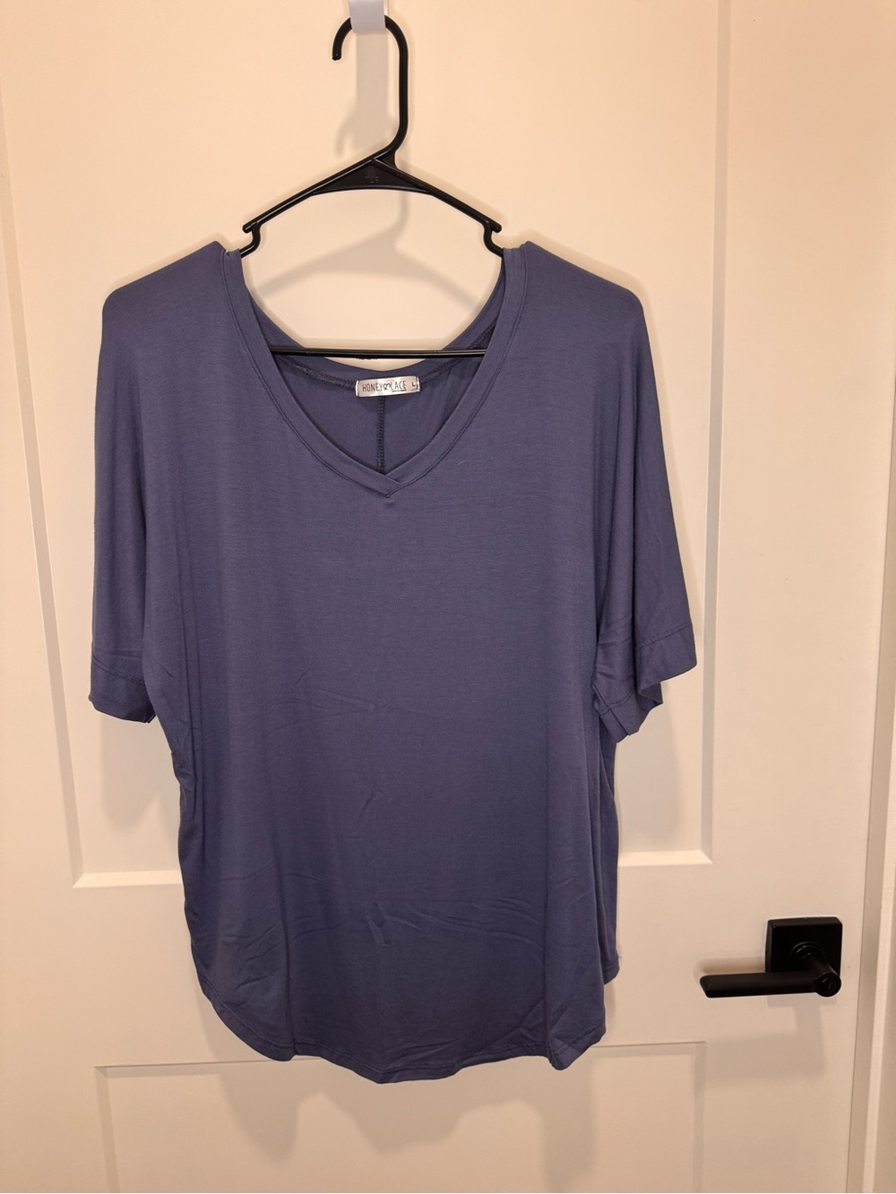 Honey and Lace Blue V-Neck Short Sleeve Tee